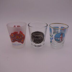 Set of 3 Shot Glasses-Australia-Palm Beach Princess-Lighthouses of New Brunswick
